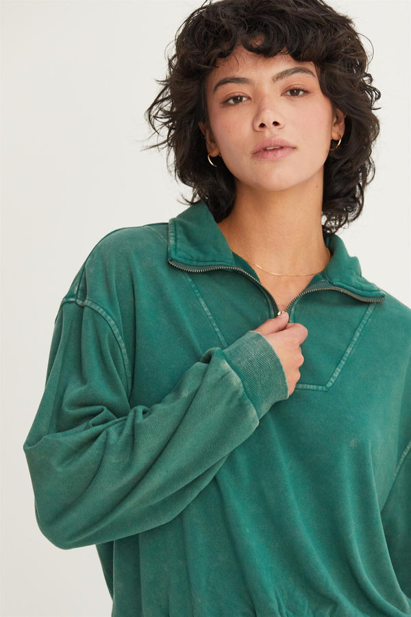 'Better Days' Pullover - Dark Green