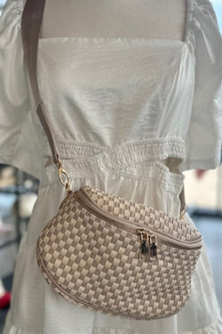 Birdie Crossbody Bag - Taupe Checkered