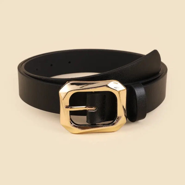 Textured Rectangle Shaped Buckle Belt