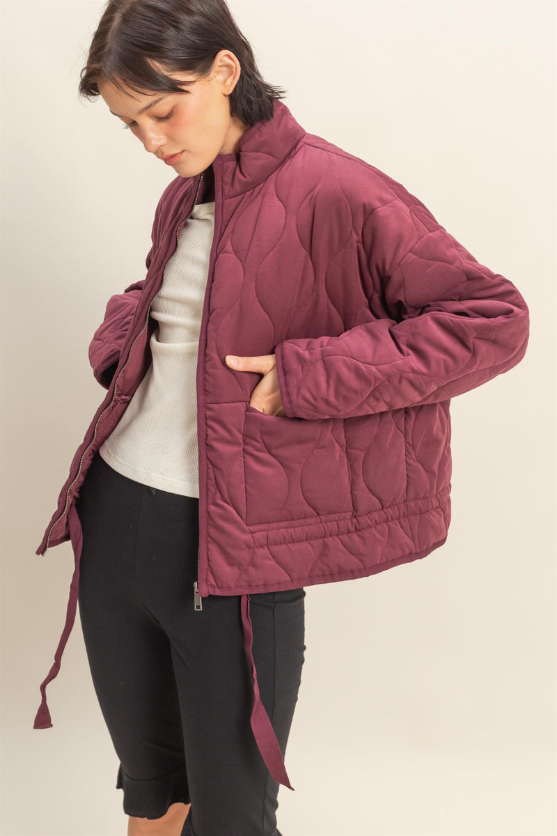'Feels Just Right' Jacket - Dark Cherry