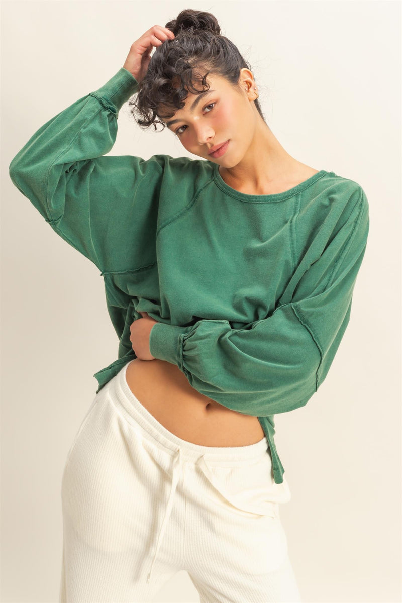 Side Slit Tee - Dark Green