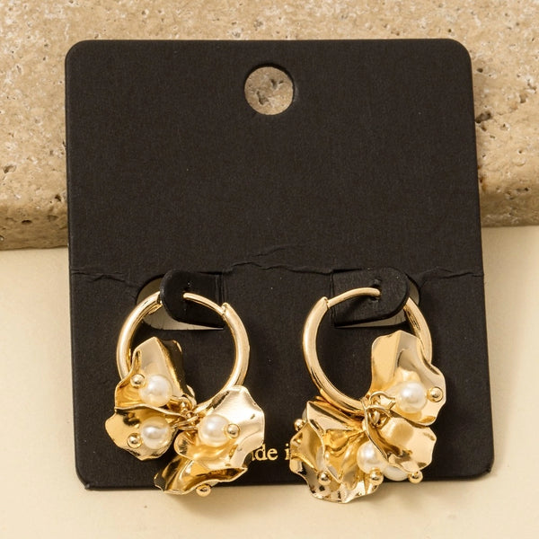 Pearls & Petals Hoop Earrings