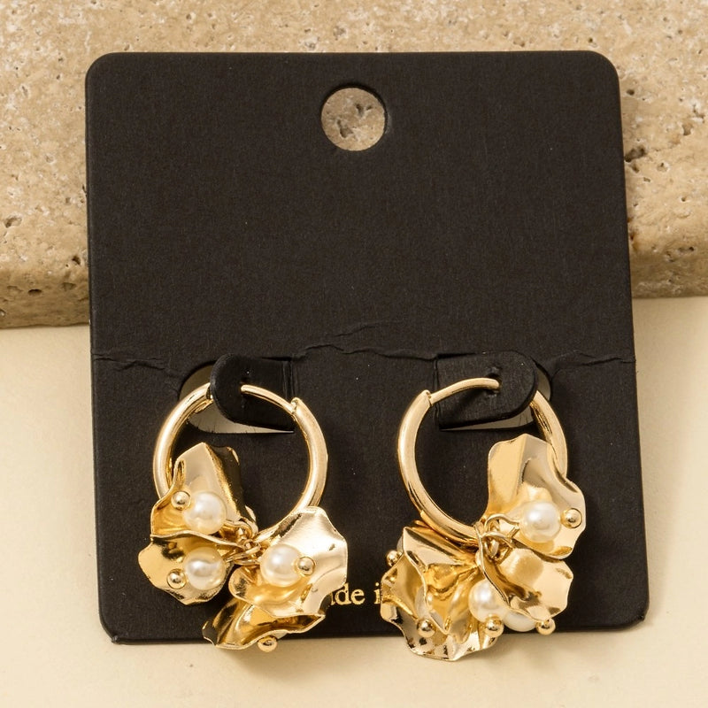 Pearls & Petals Hoop Earrings