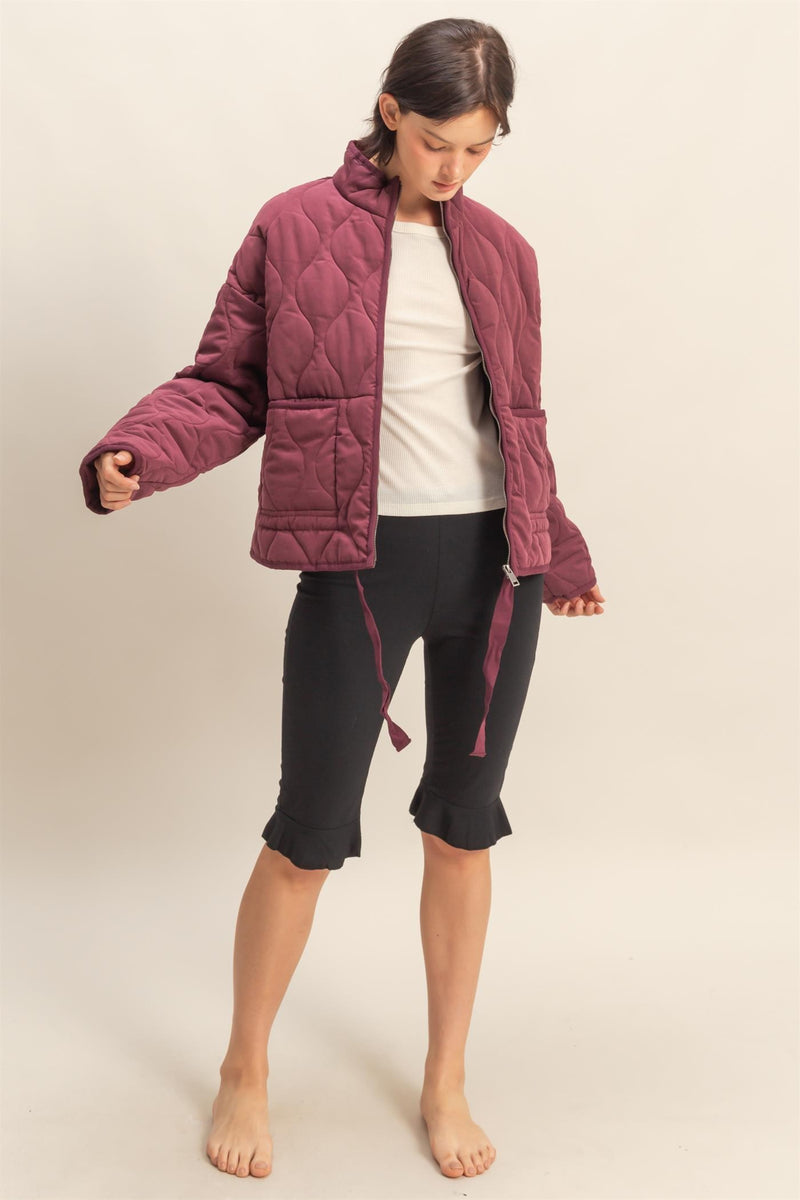 'Feels Just Right' Jacket - Dark Cherry