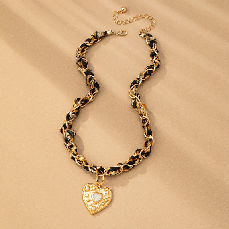 Leopard Cord Charm Necklace