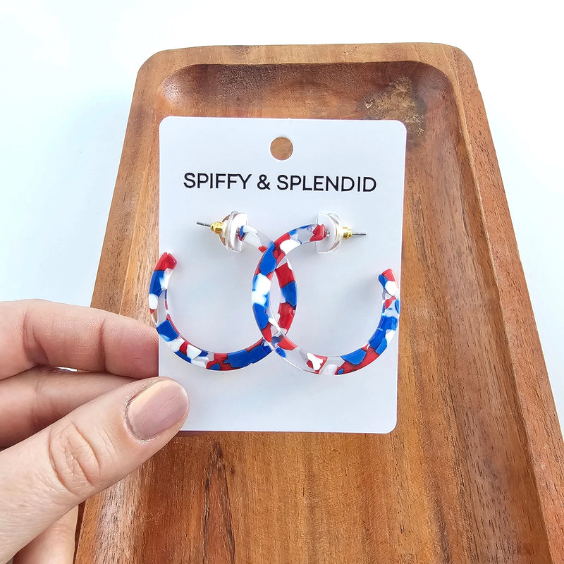 Camy Hoops - Red, White & Blue