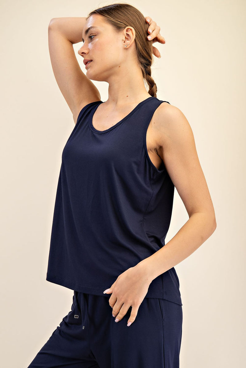 'With the Flow' Tank - Navy