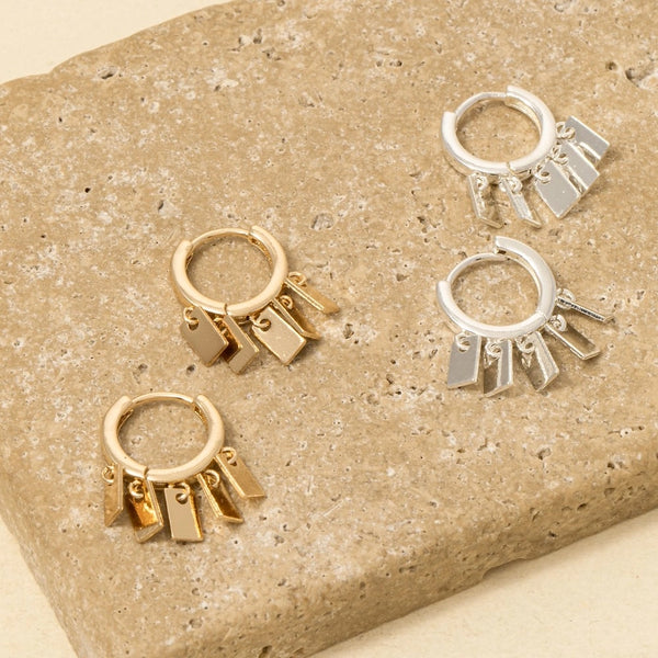 Tag Charms Hoop Earrings