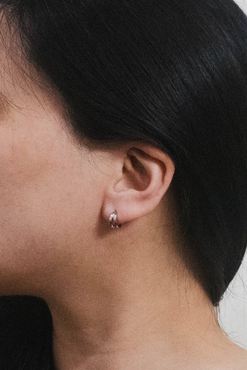 Split Huggie Hoop Earrings | Silver