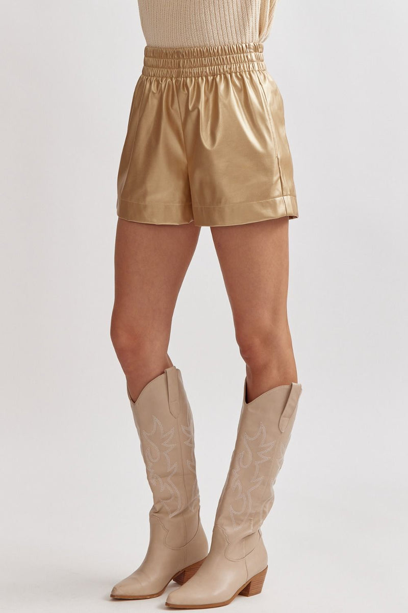 'Second Take' Shorts - Gold