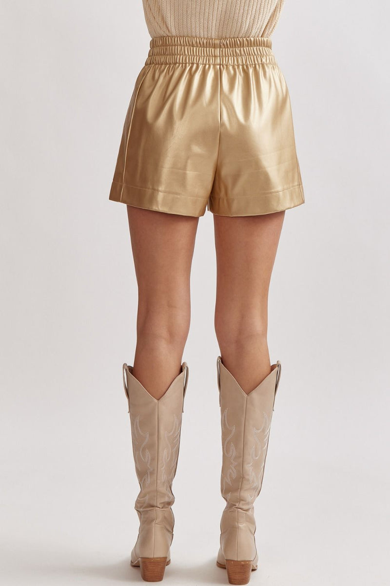 'Second Take' Shorts - Gold