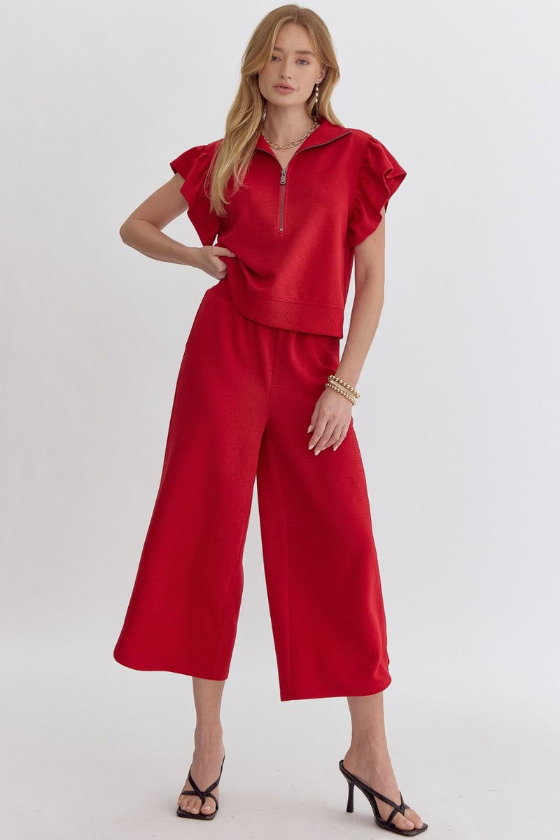 'Tell Me More' Pants - Red