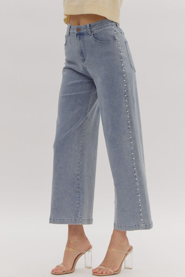 'Casual Class' Pearl Detail Jeans