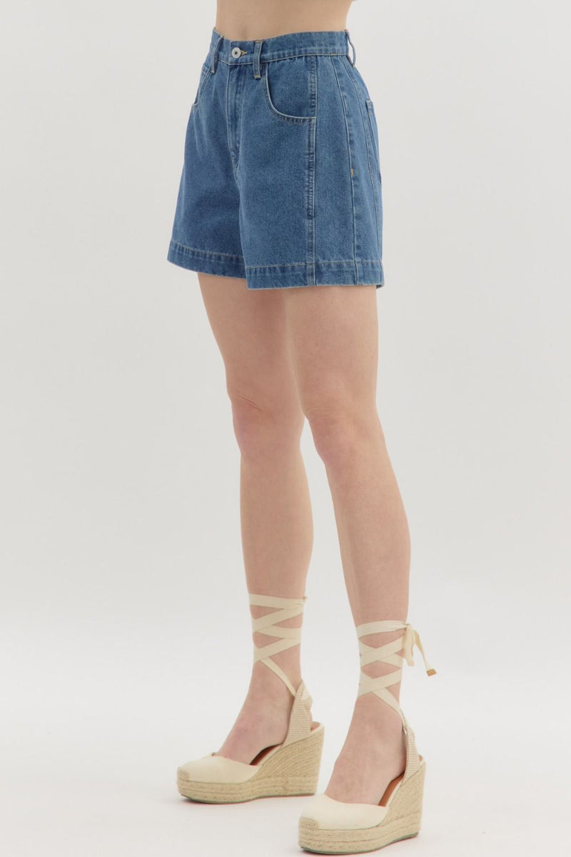 'Vintage Charm' Shorts - Denim