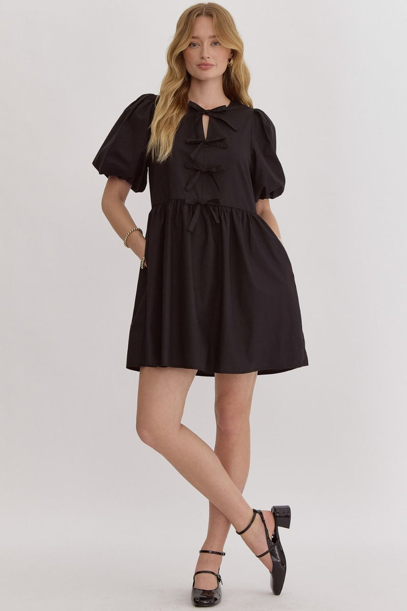 'Bow Bliss' Dress - Black