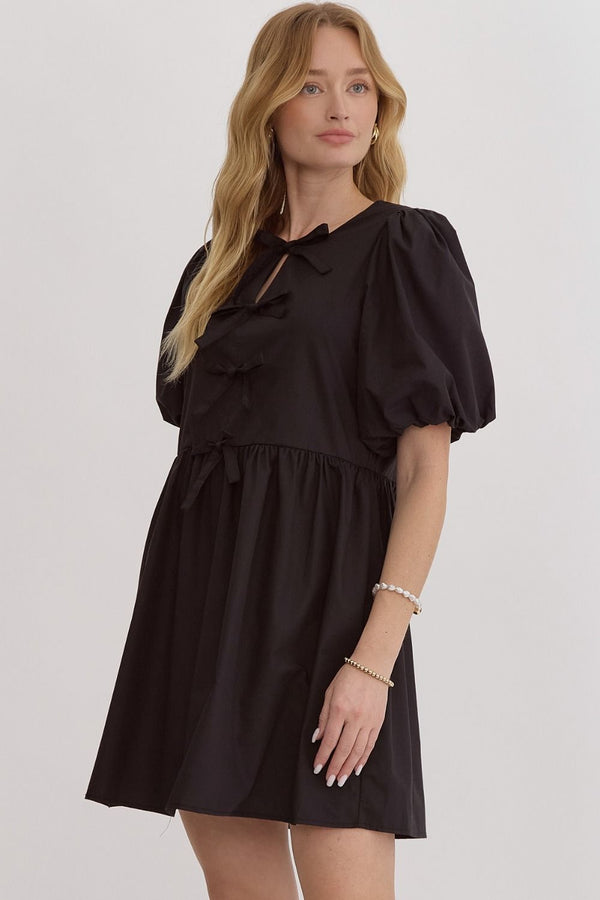 'Bow Bliss' Dress - Black