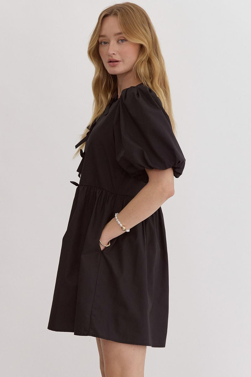 'Bow Bliss' Dress - Black