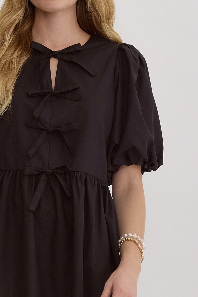 'Bow Bliss' Dress - Black