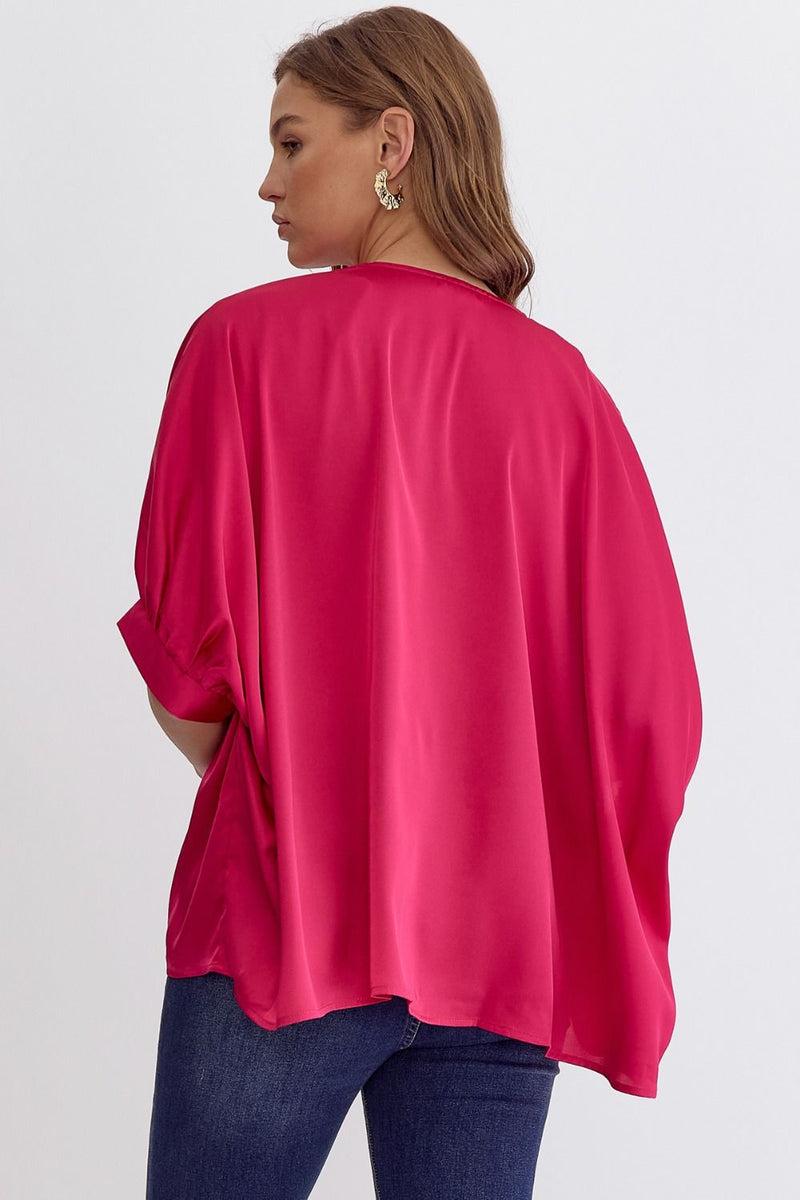 'Patience is Power' Top - Fuchsia