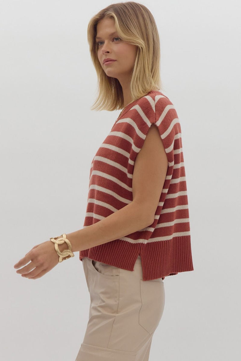 'Knit This' Top - Brick