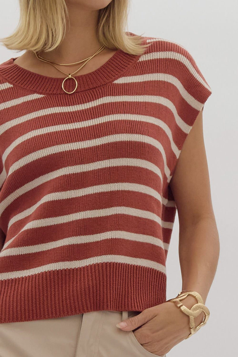 'Knit This' Top - Brick