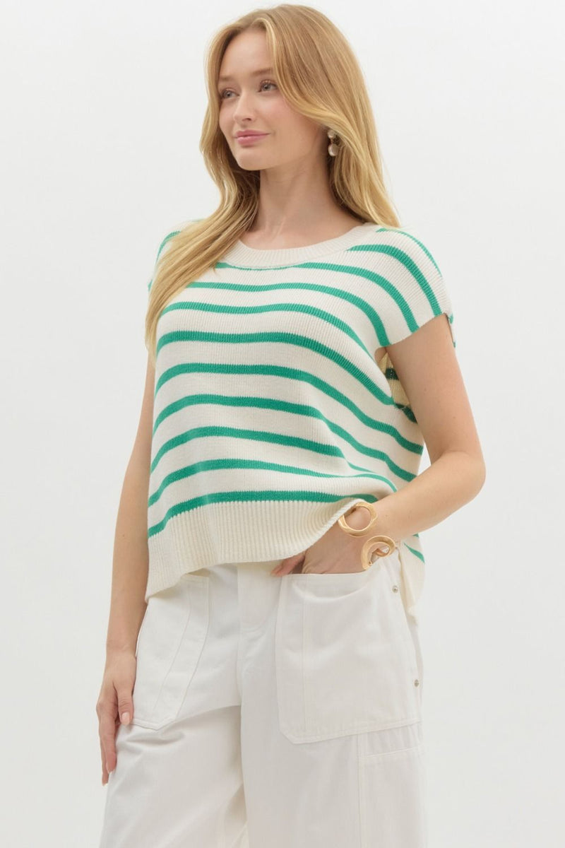 'Simply Striped' Top - Green