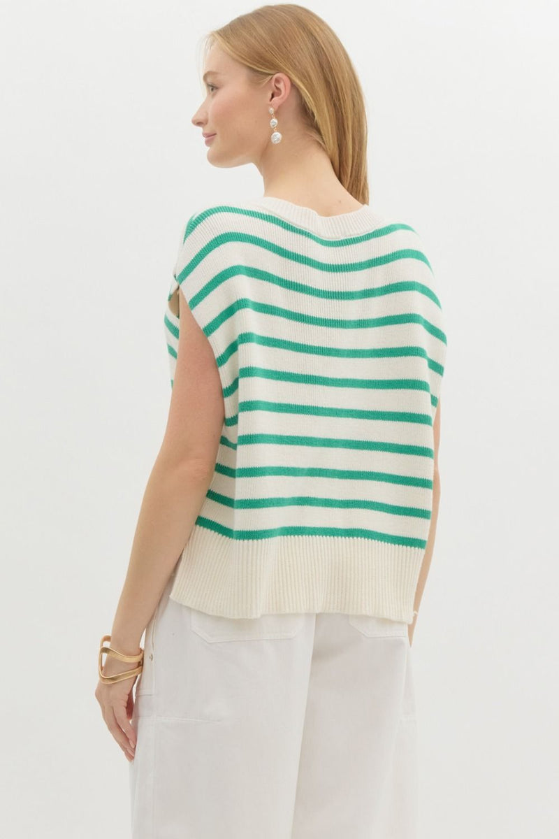 'Simply Striped' Top - Green