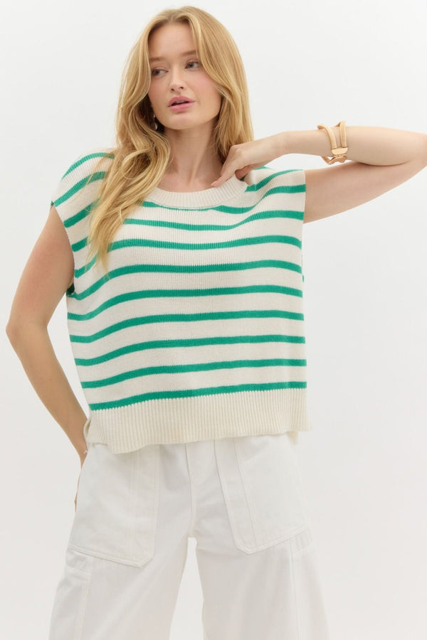 'Simply Striped' Top - Green