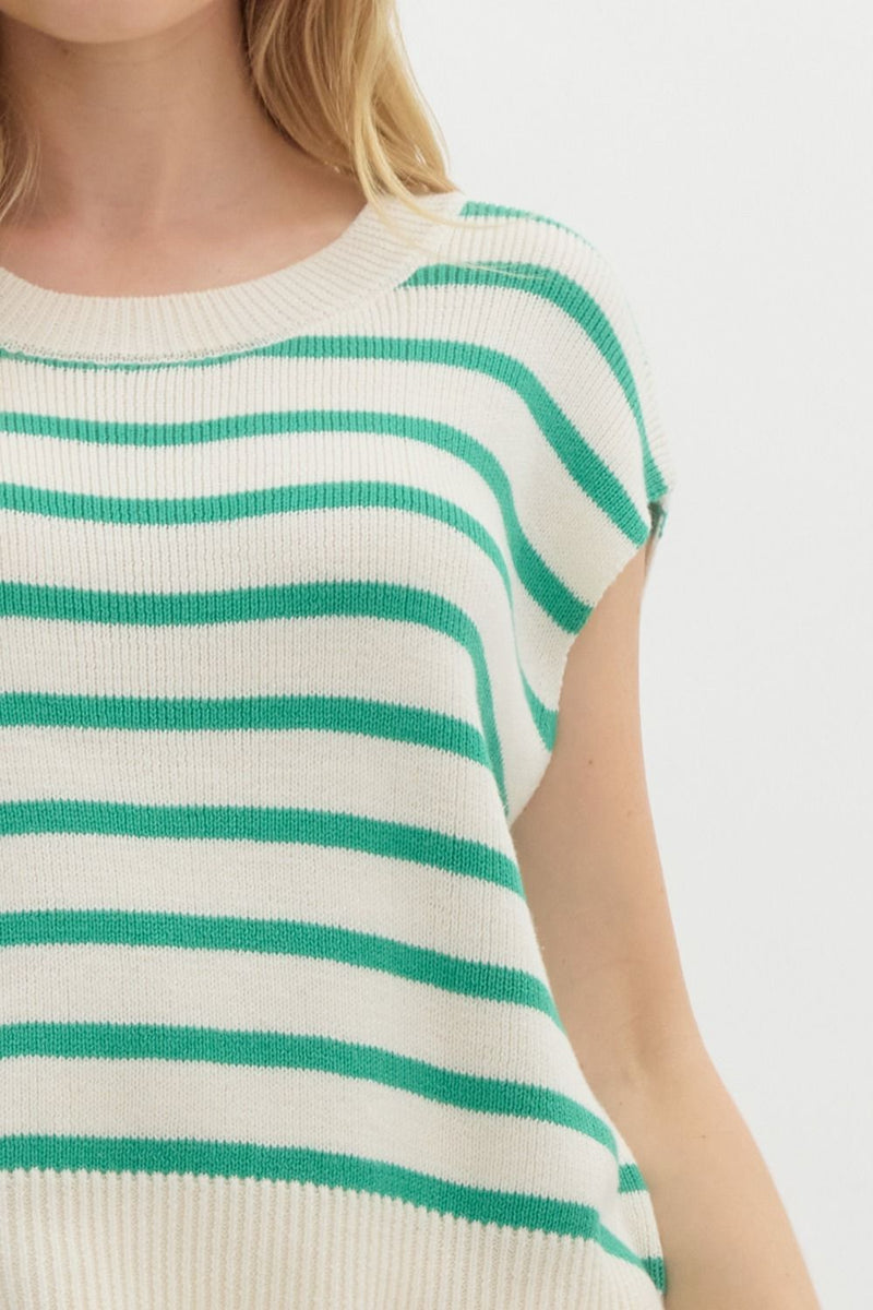 'Simply Striped' Top - Green