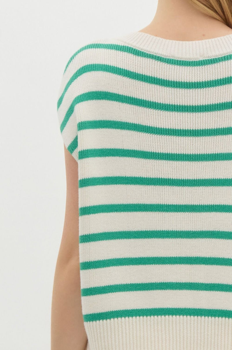 'Simply Striped' Top - Green