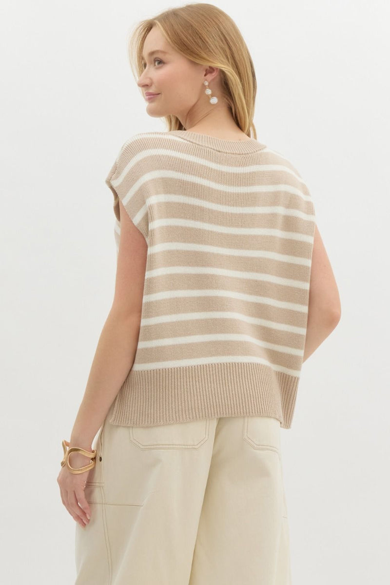 'Simply Striped' Top - Taupe