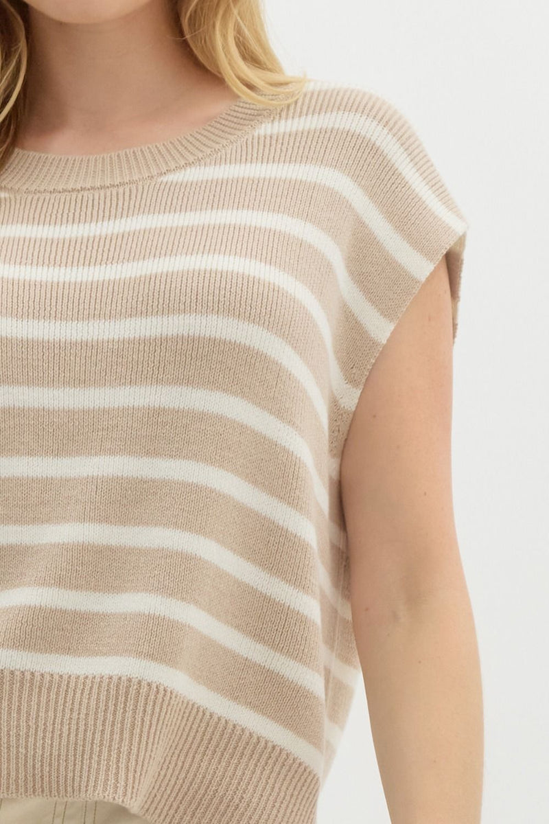 'Simply Striped' Top - Taupe