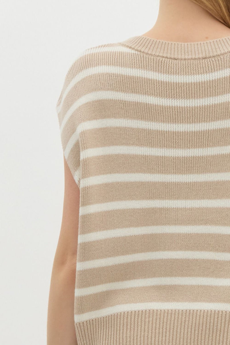 'Simply Striped' Top - Taupe