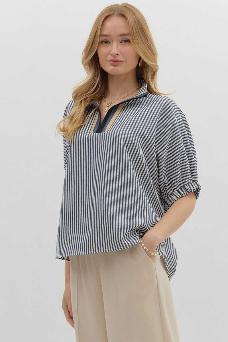 'Wish You Well' Top - Navy