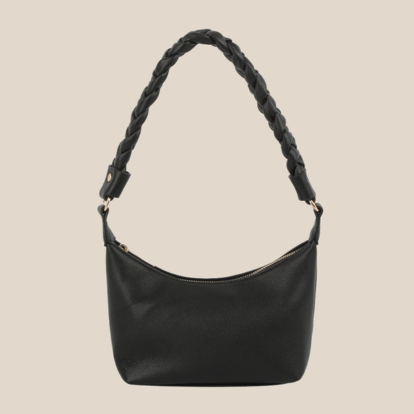 Braided Handle Leather Bucket Shoulder Bag