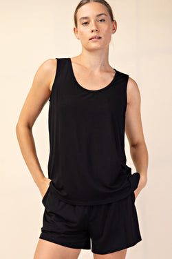 'With the Flow' Tank - Black