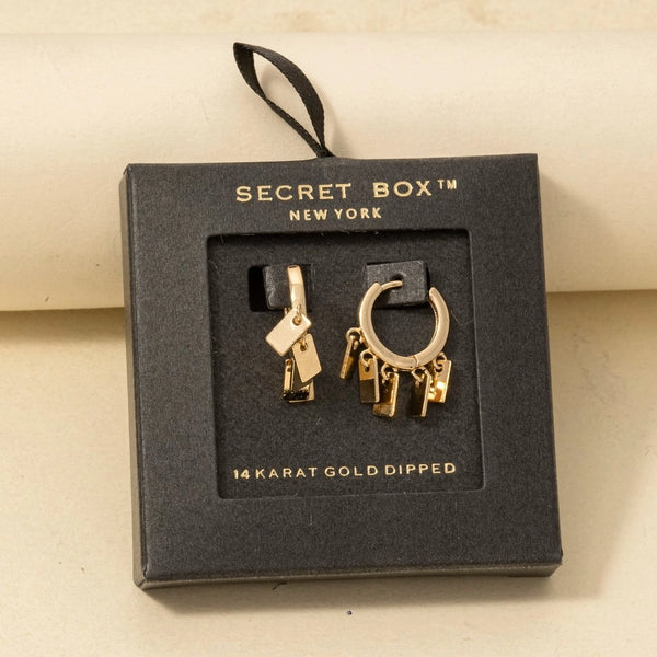 Tag Charms Hoop Earrings