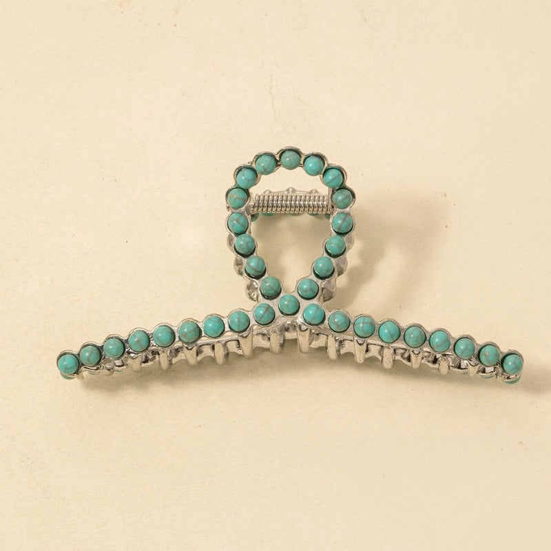 Turquoise Studded Claw Clip