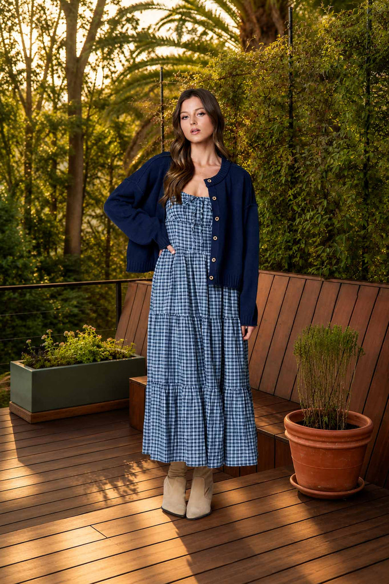 Plaid Corset Midi Dress – Back Alley Boutique