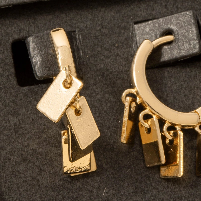 Tag Charms Hoop Earrings