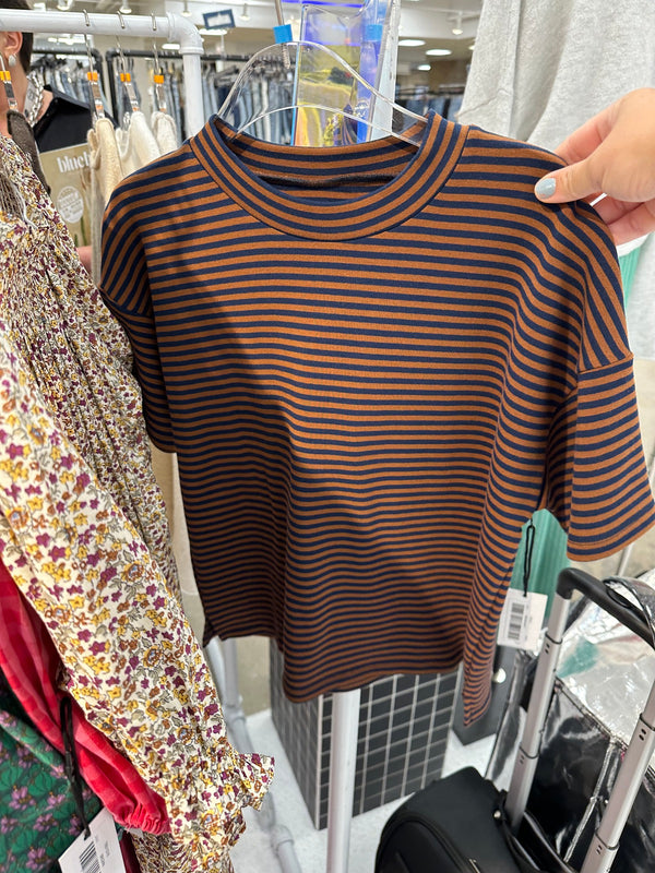 Emerson Striped Tee - Brown