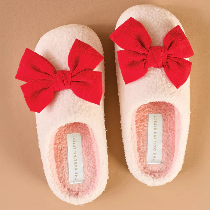 Fuzzy Slippers - Betty Box Red