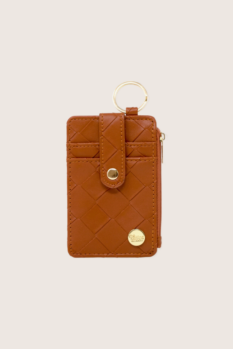 Keychain Card Wallet - Woven Cognac