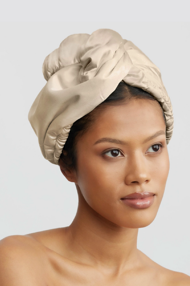 Kitsch Satin Wrapped Hair Towel - Champagne