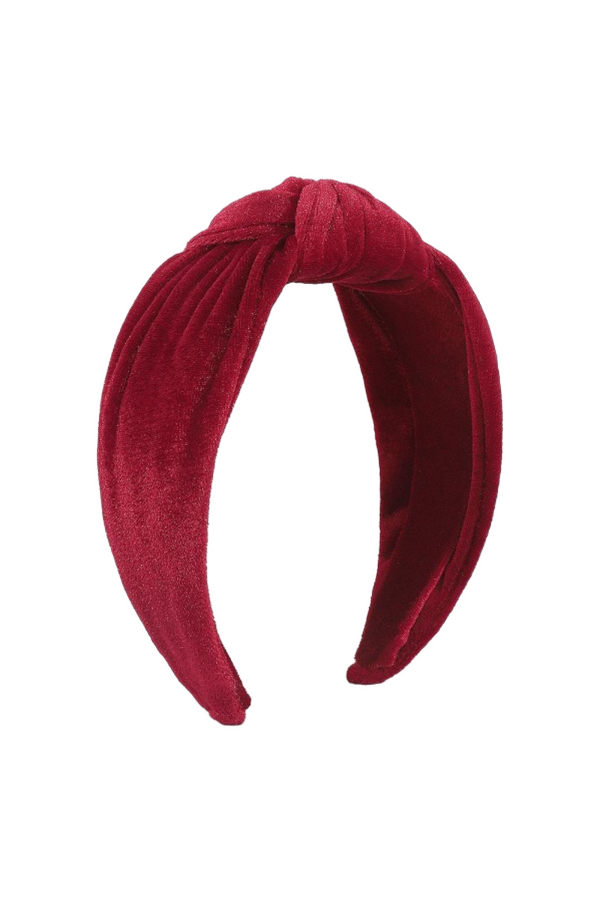 Velvet Knotted Headband - Red