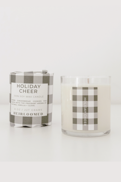 Holiday Cheer Heirloomed Wrapped Candle