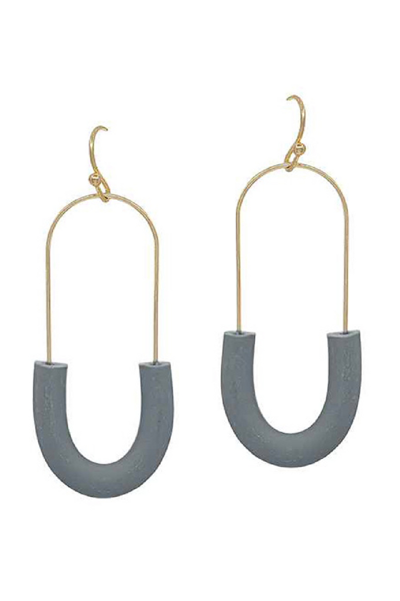 U Earrings - Gray