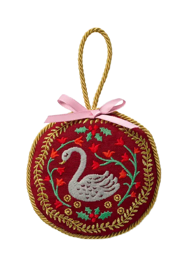 Christmastide Embroidered - Swans | Rifle Paper Co.
