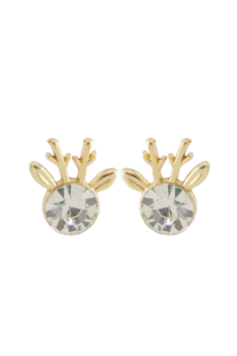 Rhinestone Reindeer Studs