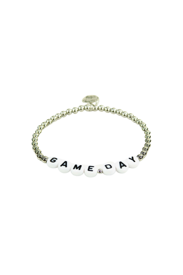Silver Game Day Letter Bracelet